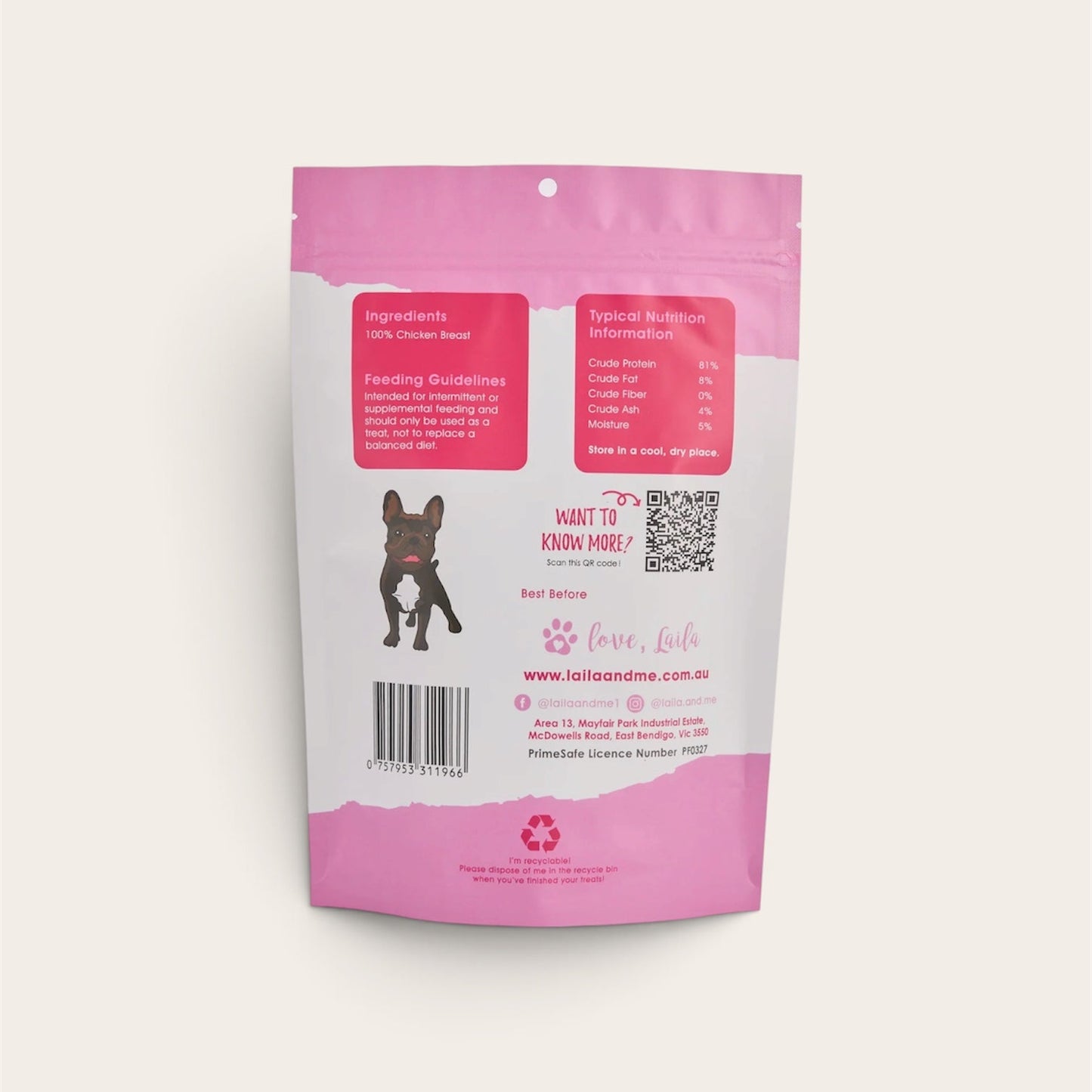 Laila and Me Freeze Dried Chicken Breast (60g)
